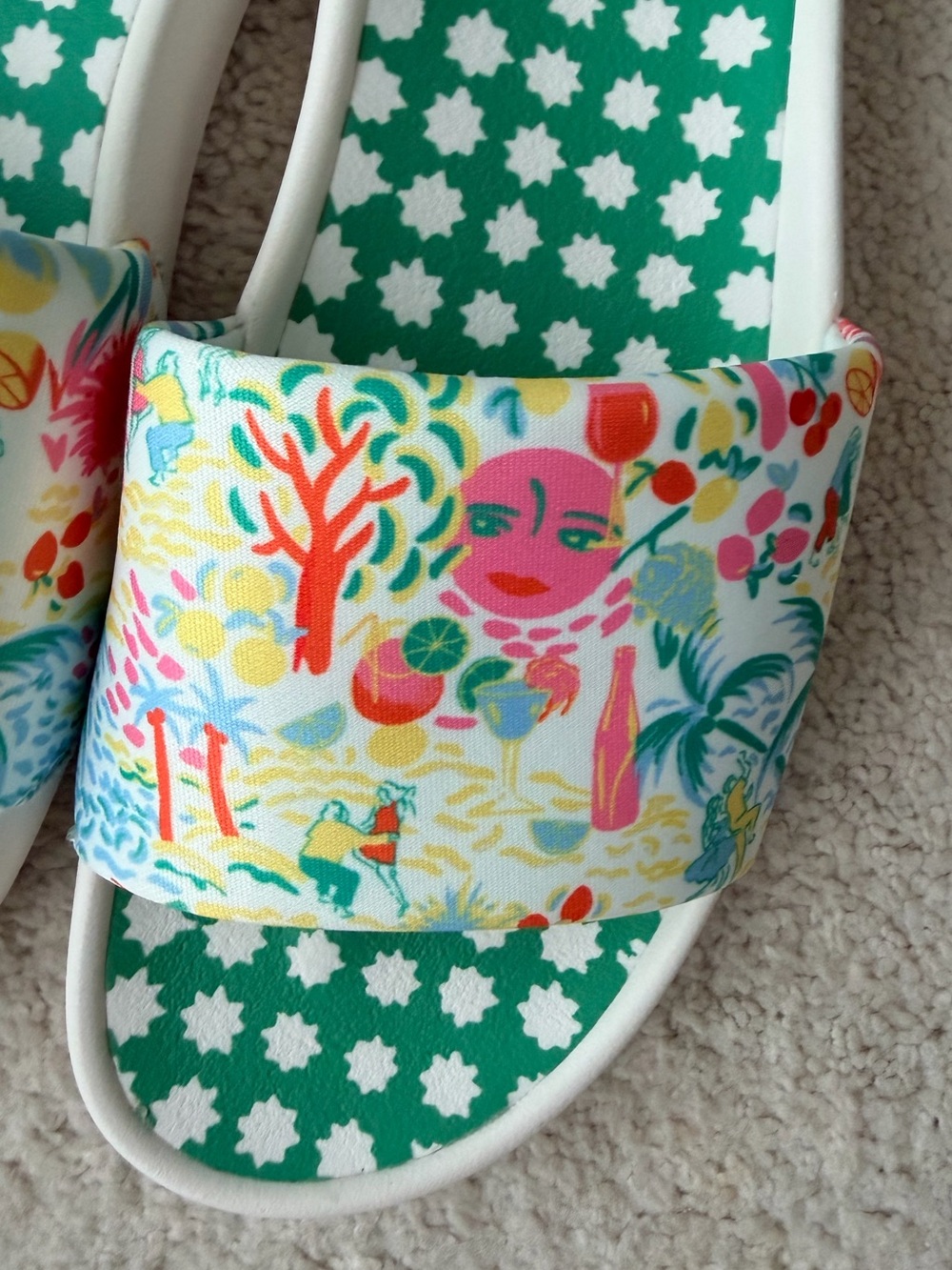 Target x Roller Rabbit Tropical Print Slide Sandals - Picture 5 of 7